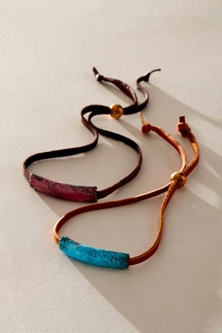 Michelle DaRin Copper And Leather Bracelet