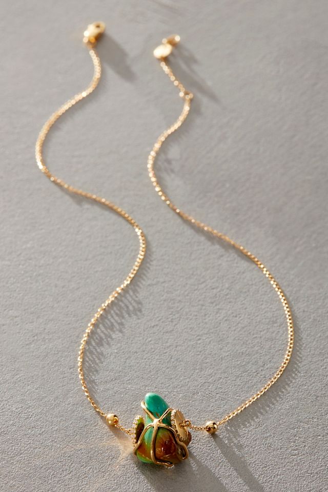 BaYou Single Turquoise and Diamond Necklace #1