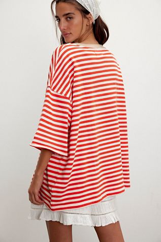 Classic Striped Short-Sleeve Crewneck