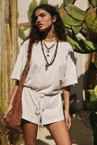 Monet Romper by free-est at Free People in Coconut Milk, Size: Large