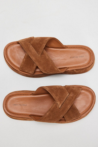 Asbury Flatform Sandals by FP Collection at Free People in Cognac Suede, Size: US 7.5