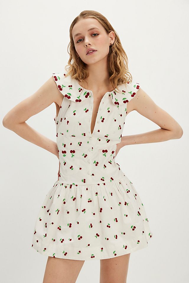 cherry mini dress Fortunate One playful look Galaca Mini Dress in Cherries