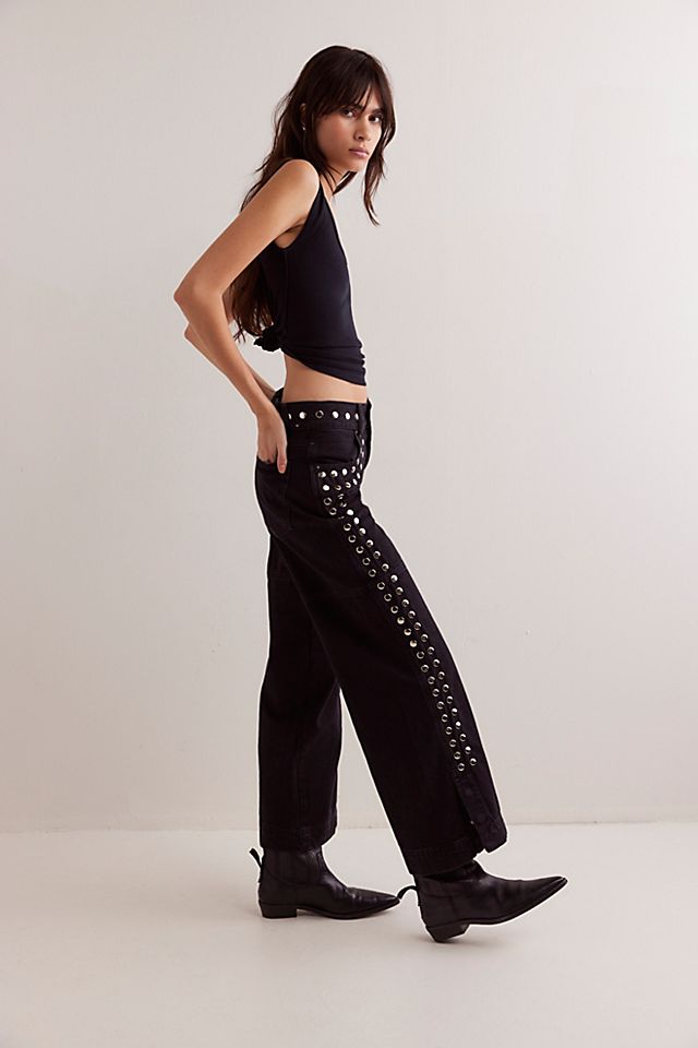 Tricia Fix Studded Benji Wide-Leg Jeans | Free People Tricia Fix Studded Benji Wide-Leg Jeans | Free People