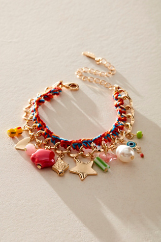 Bailey Charm Bracelet At Free People In Pink