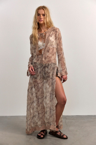 Grace Kelly Sheer Kaftan Jacket at Free People in Snake