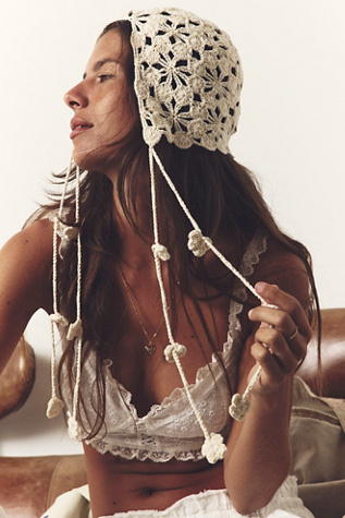 Crochet Bonnet By Marcus Adler At Free People In Ivory