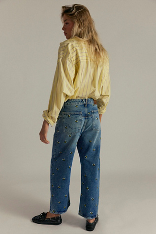 We The Free Deep Trance Embroidered Dropped Boyfriend Jeans
