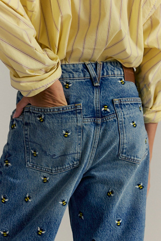 We The Free Deep Trance Embroidered Dropped Boyfriend Jeans