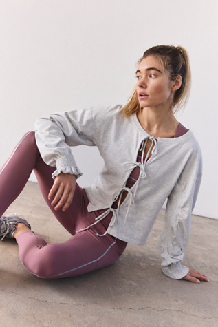 True Ties Cardigan by FP Movement at Free People in Heather Grey, Size: Large