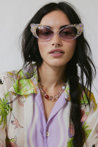 Lunettes de soleil surdimensionnées Anna Sui Pearl Wing