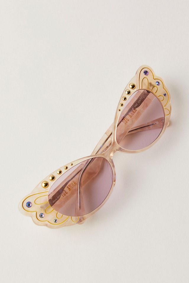 Anna Sui Pearl Wing Oversized Sunglasses | Free People