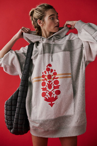 Triple Threat Hoodie by FP Movement at Free People, Heather Grey Victory Red, XS