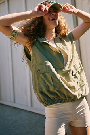 Present Moment Vest Jacket by FP Movement at Free People in Sage Stone, Size: XS