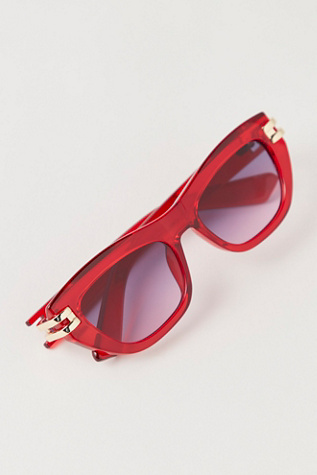 Bombshell Embellished Cat-Eye Sunglasses At Free People In Firecracker Red