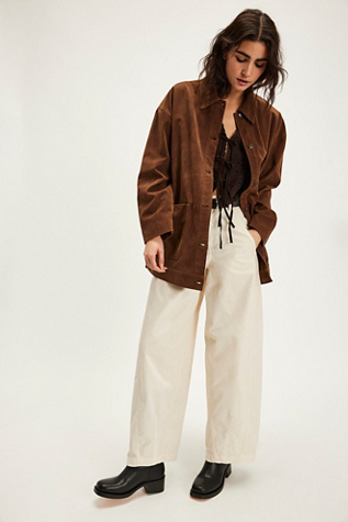 We The Free Avery Vegan Suede Jacket at Free People in Brown Bear, Size: Small