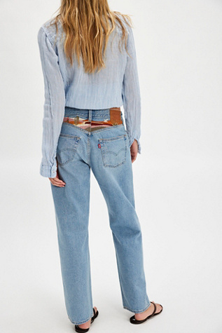 Levi's 501 '90s Ankle Embroidered Jeans at Free People in Light Wash, Size: 28