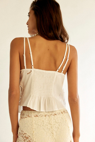 Sweet Sammi Eyelet Top by Free People in White, Size: S