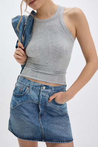 Levi's Icon Skirt Western Yoke Skirt at Free People in Medium Wash, Size: 27
