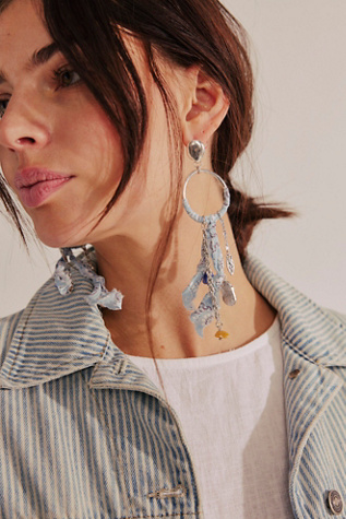 Juniper Hoop Earrings At Free People In Sky/Ciel