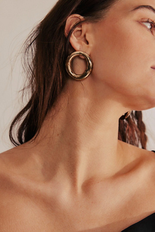 Una Hoop Earrings At Free People In Gold