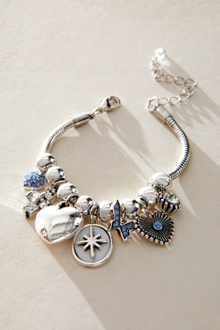 Minka Charm Bracelet par Free People en Light Blue, pour femme