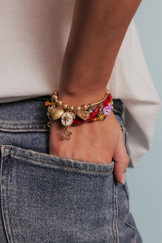 Minka Charm Bracelet by Free People in Gold