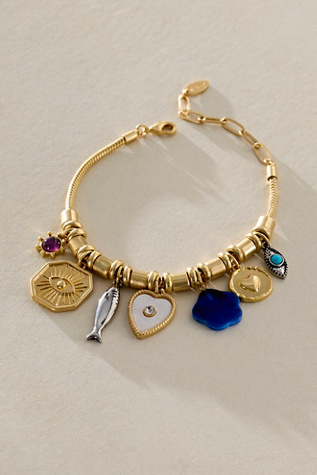 Minka Charm Bracelet by Free People in Gold