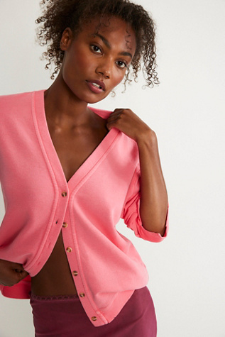 Take It Easy Cardigan by Free People in Pink, Size: M