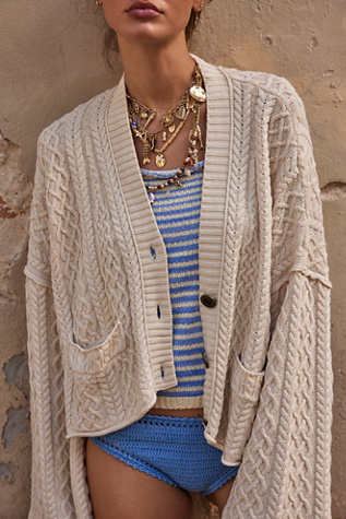 Washed Ashore Cardi At Free People In Tea, Size: Large