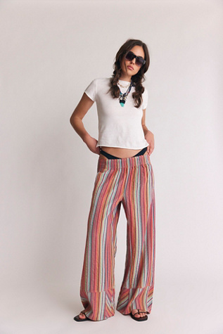 Day's End Stripe Pants par Free People en Red Brown Combo, pour femme