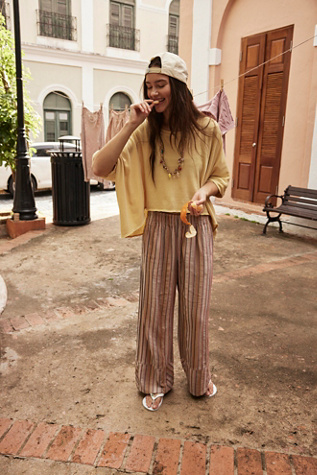 Day's End Stripe Pants At Free People In Neutral Combo, Size: Large