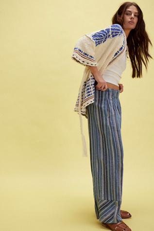 Day's End Stripe Pants At Free People In Indigo Combo, Size: XS