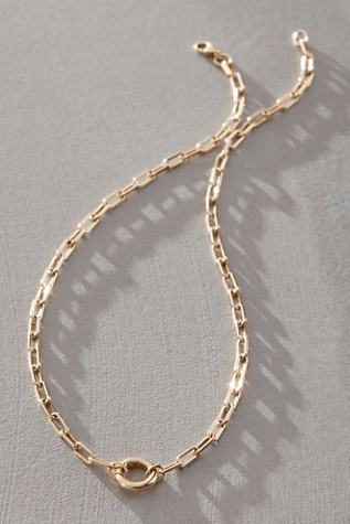 Maura Green Oval Link Charm Necklace