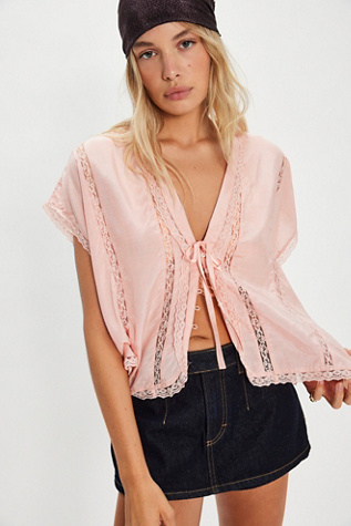 Marigold Shine Lace Top by Free People in Yellow, Size: M