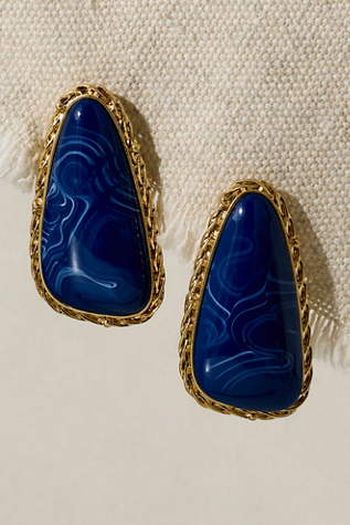 Ada Oversized Stud Earrings by Free People in Blue