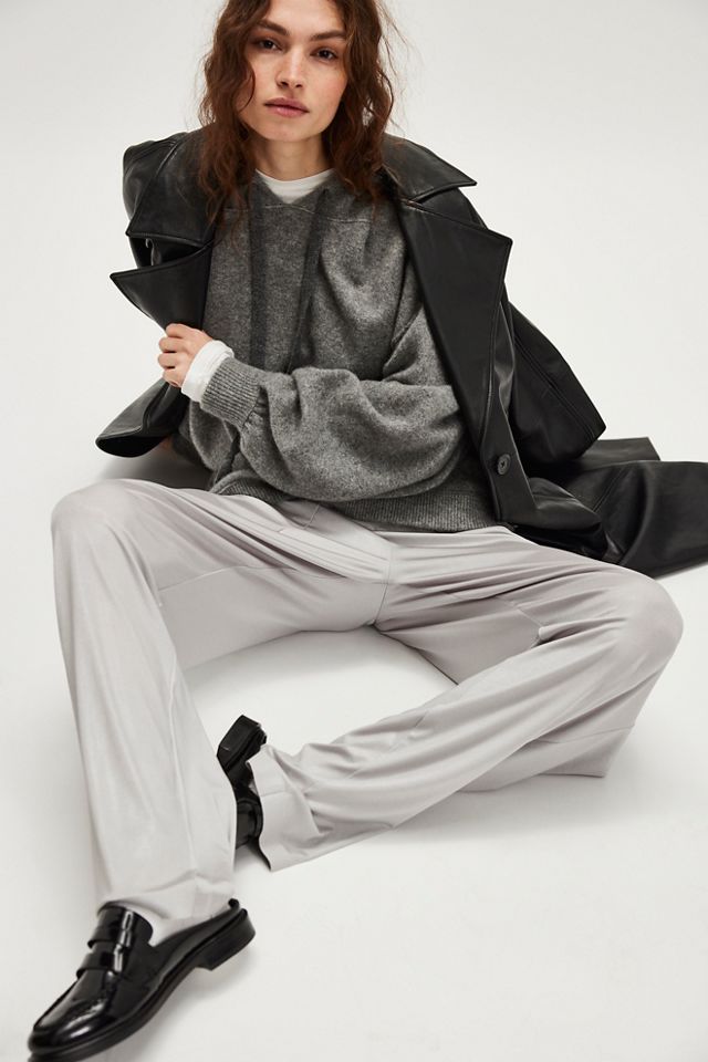 Norma Kamali Low-Rise Solid Pleated Trousers #3