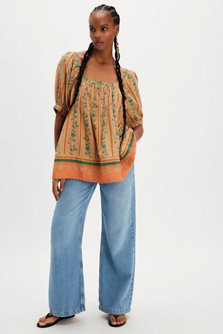 Santorini Printed Tunic At Free People In Brioche Combo, Size: Small