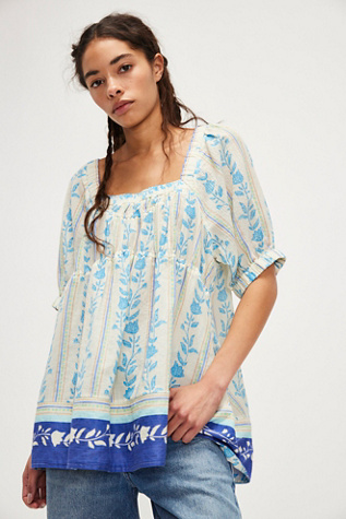 Santorini Printed Tunic At Free People In Ivory Sail Combo, Size: Small