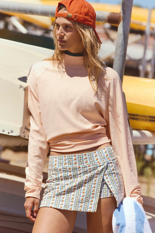 Hot Shot Printed Mini Skort by FP Movement at Free People in Double Dutch Stripe Ivory, Size: Medium