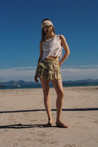 Nora Cotton-Linen Top par free-est en Clean Ivory, pour femme taille: XS chez Free People