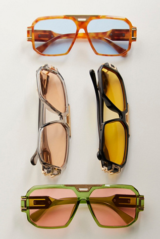 Corfu Oversized Aviator Sunglasses by Free People in Brown