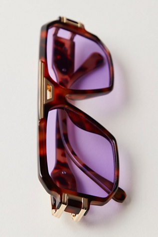 Corfu Oversized Aviator Sunglasses by Free People in Brown