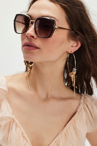 Dara Oversized Square Sunglasses At Free People In Pink/Tort