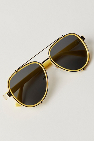 Wesley Oversized Aviator Sunglasses at Free People in Yellow