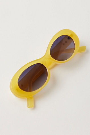 Sola Round Sunglasses at Free People in Lime