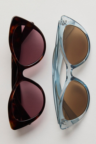 Laurel Cat-Eye Sunglasses by Free People in Brown