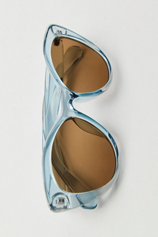 Laurel Cat-Eye Sunglasses at Free People in Dusty Blue And Toast