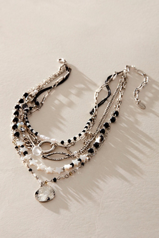 Starry Layer Necklace At Free People In B & W