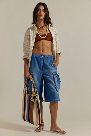 We The Free Marty Pull-On Crop Jeans at Free People in Medium Wash, Size: L