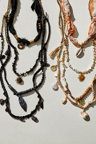 River Layer Necklace by Free People in Black